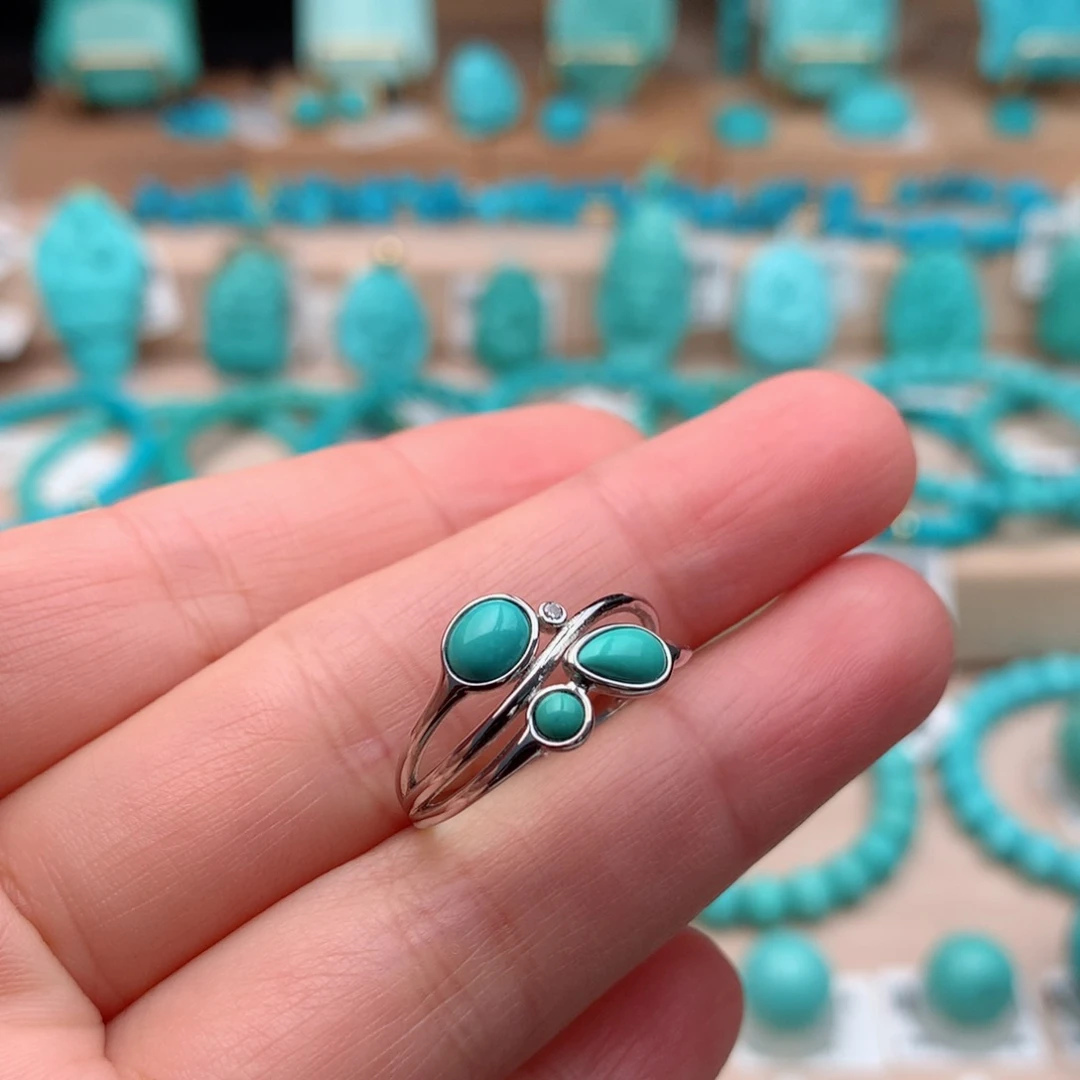 绿松石银S925镶嵌珠宝奇石