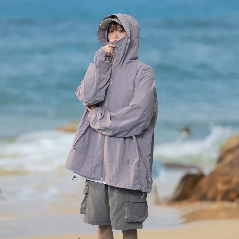 【防晒冰壳顶配3.0】 冰丝防晒衣男女款夏季户外运动轻薄连帽防晒服