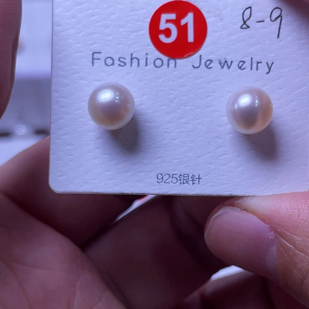 j***g银S925镶嵌淡水珍珠耳饰