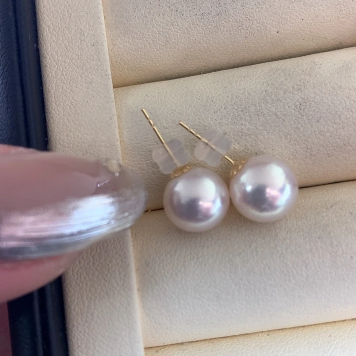 18K金镶嵌耳饰海水珍珠