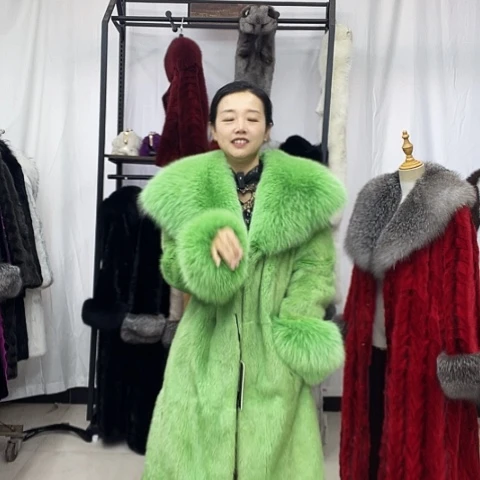 水貂毛保暖外套大衣