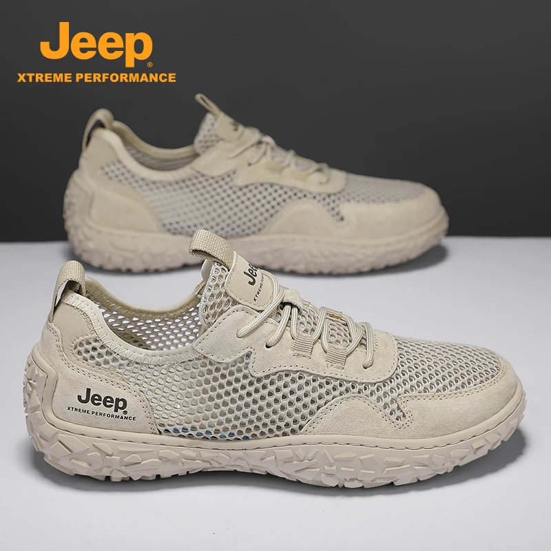 jeep吉普男士男式鞋2025夏季新款徒步鞋休闲鞋真皮运动登山鞋