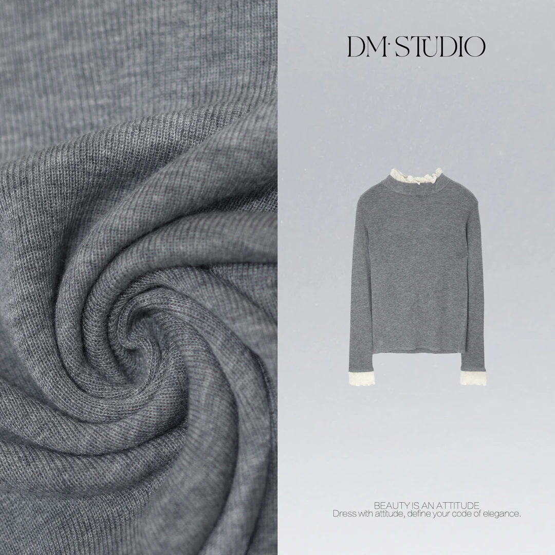 DEDM•STUDIO/极简风修身精致感长袖套头上衣打底2510TX/5201