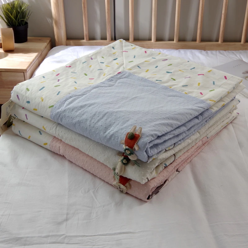2025新款纯棉夏被贴布绣花儿童棉花夏凉被单人里外全棉夏季薄被子