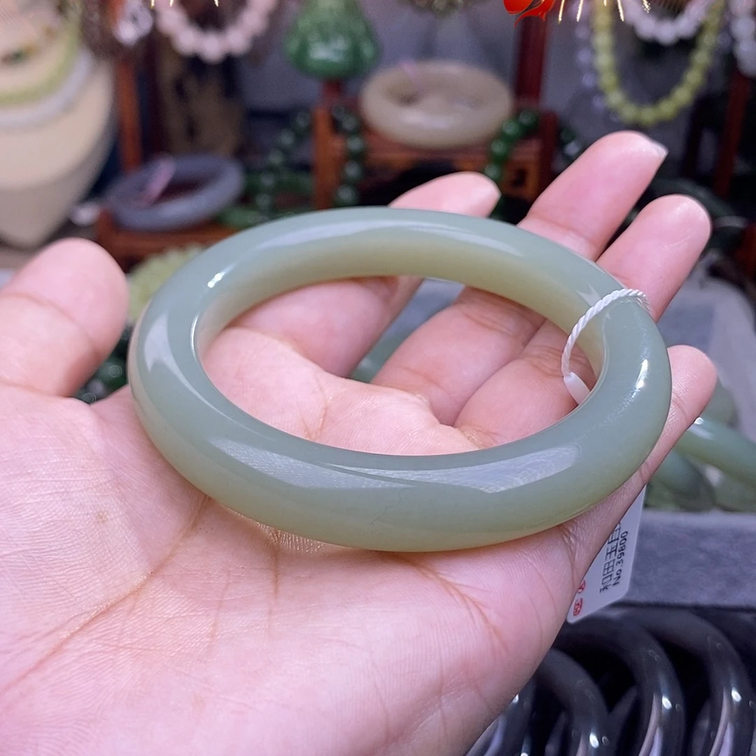 和田玉且末蓝特细冰底收藏手镯59.6未镶嵌