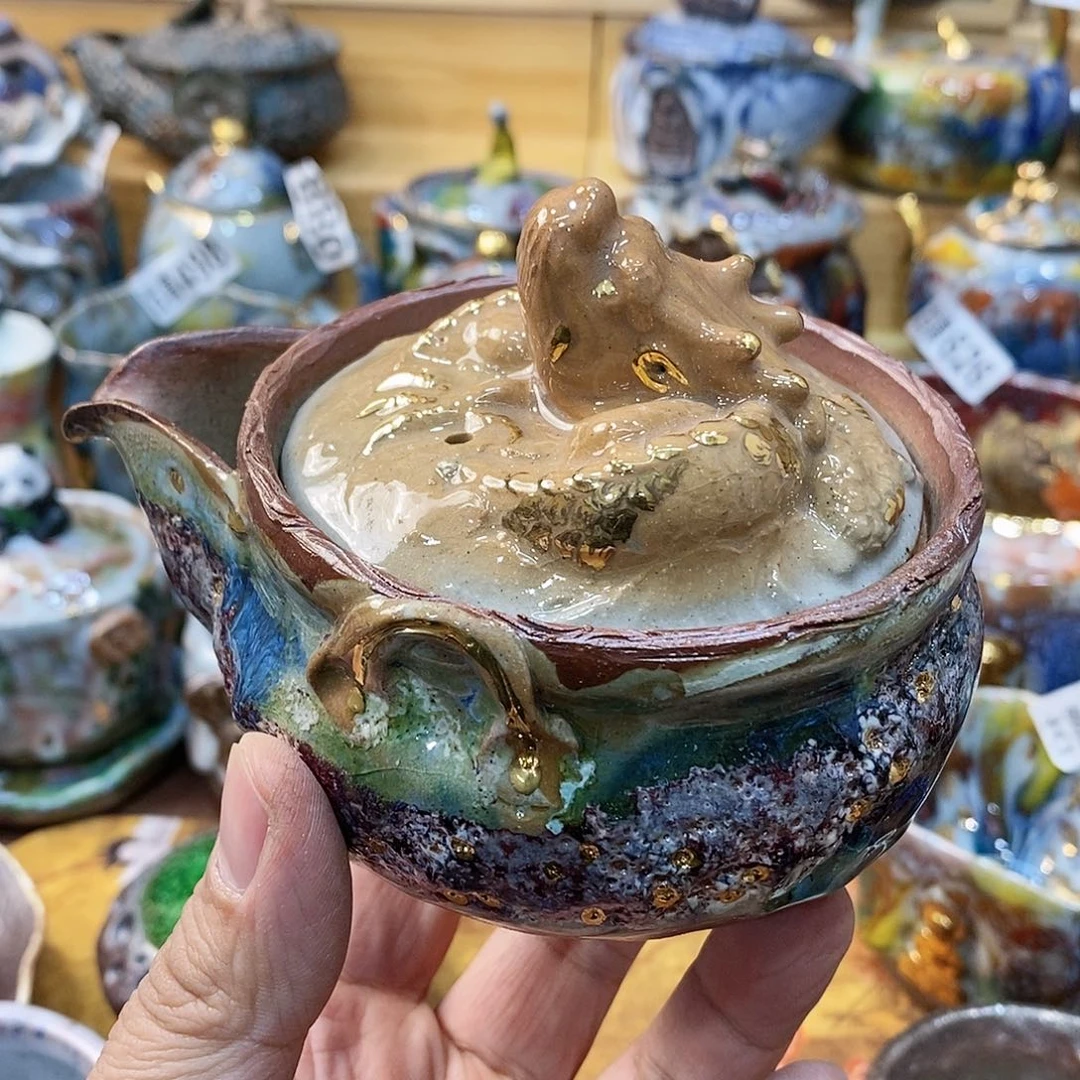 粗陶志野柴烧茶器