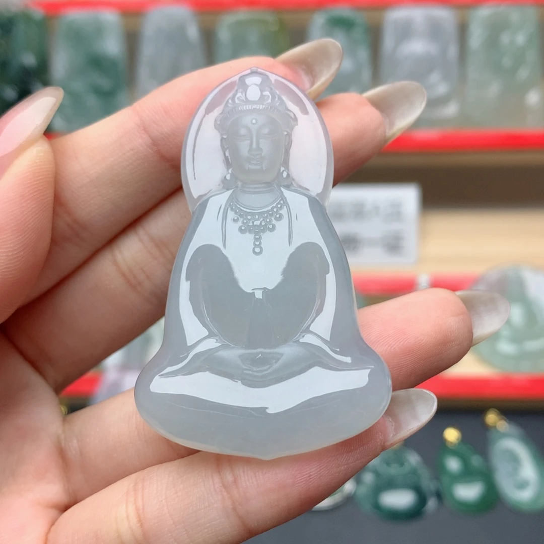 翡翠颈饰未镶嵌7*K素衣观音