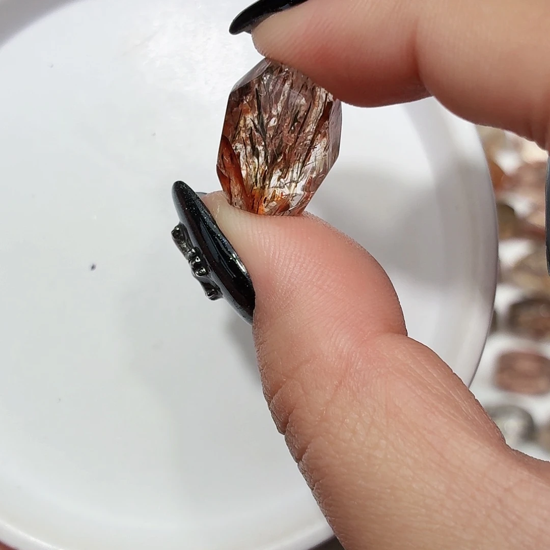 水晶未镶嵌珠宝半成品黑金超