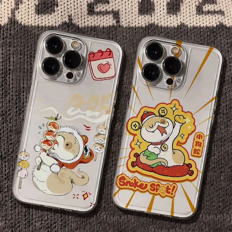 麦当当小狗蛇太空手机壳适用于苹果16透明iphone14保护壳1512pro