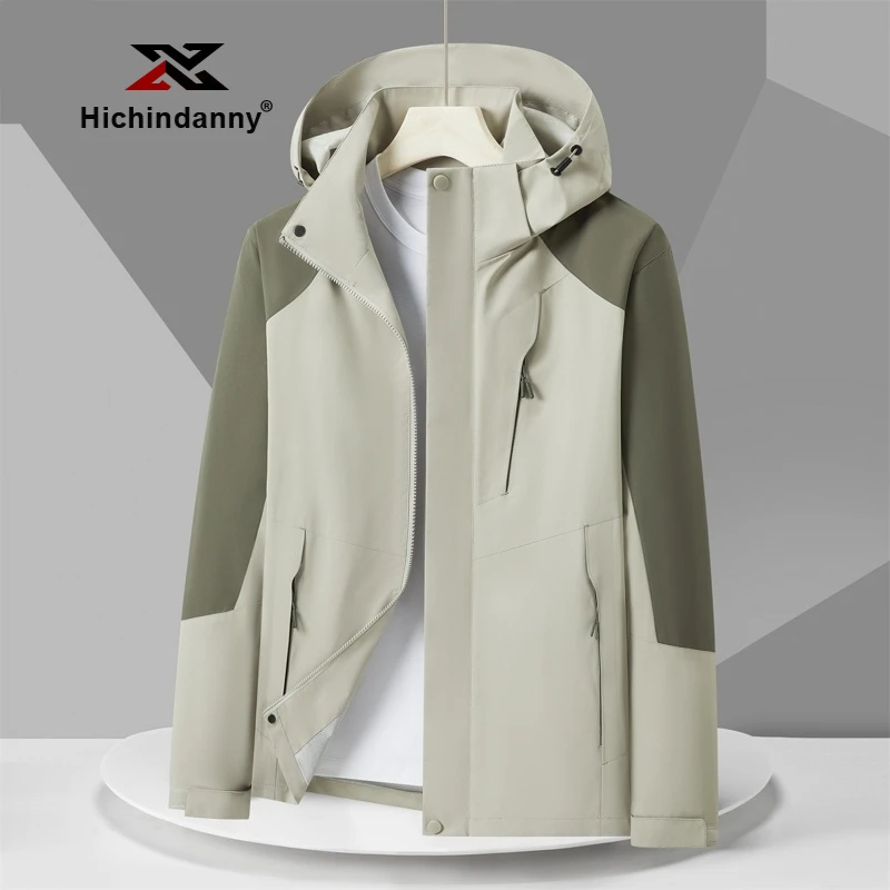 HICHIN户外运动冲锋衣男士春秋季潮流登山防风防水工装夹克外套