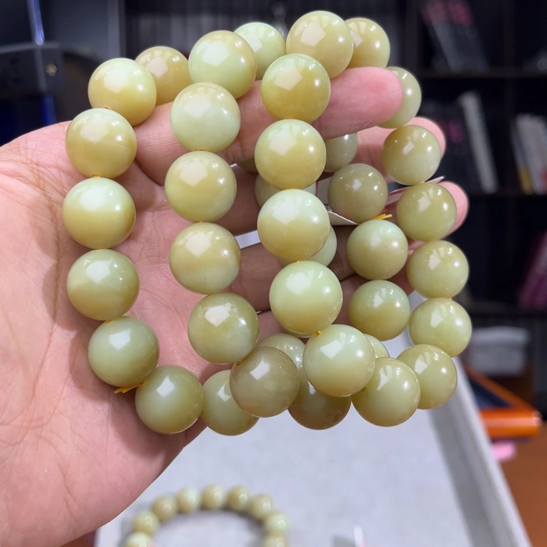 手串未镶嵌和田玉纯天然和田玉新疆若羌黄口料卡16多样性发其一
