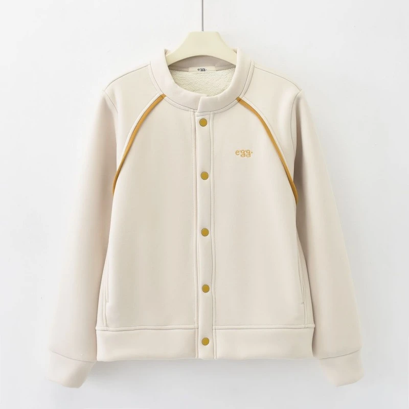 DP「拼色暗扣设计」2024加绒加厚女士休闲百搭冬季外套HT-290