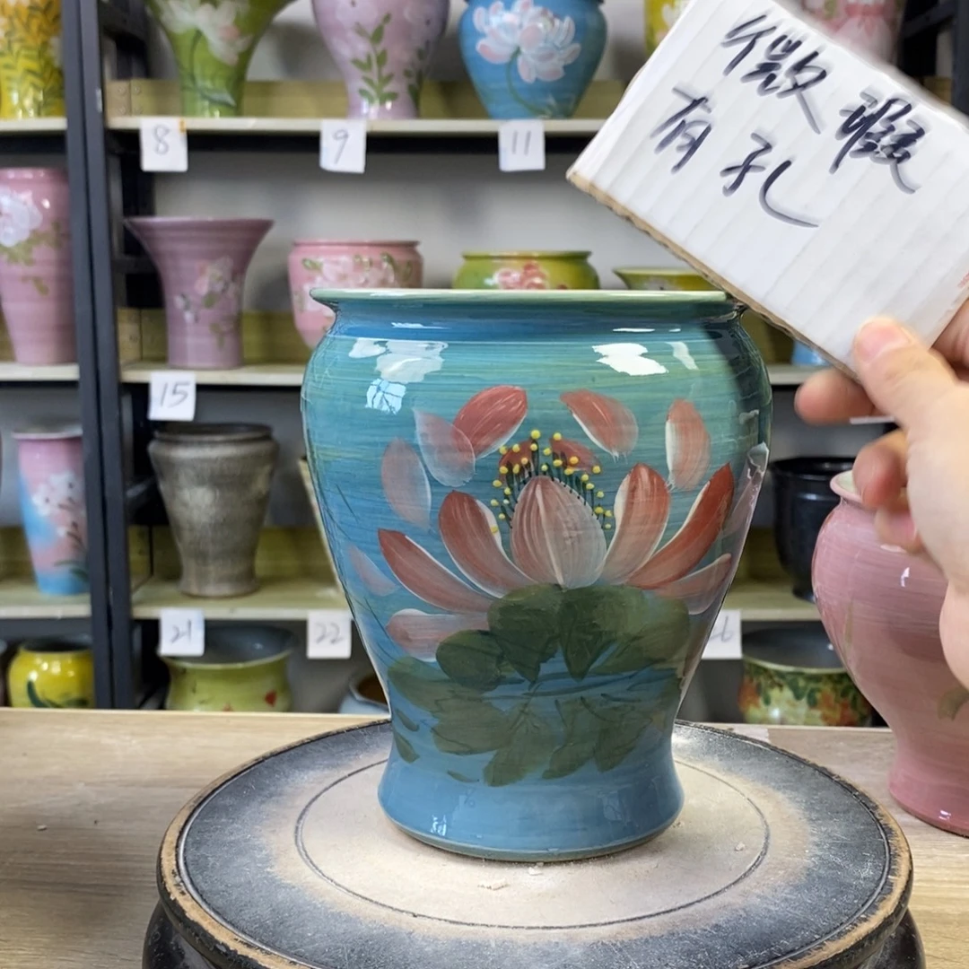景德镇手工手绘陶瓷花盆