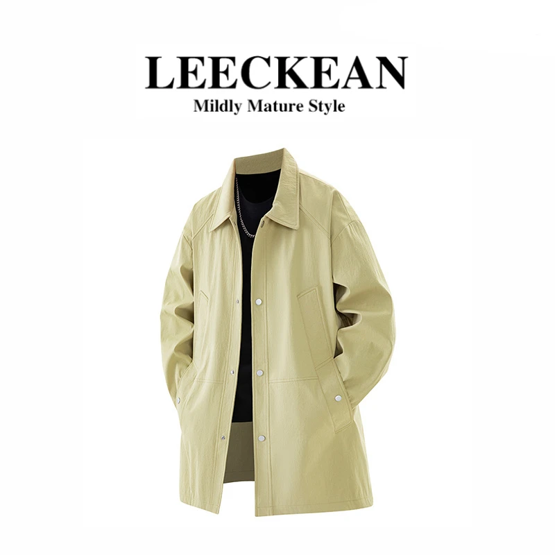 【轻熟风】大码男装风衣外套中长款春秋季时尚夹克男宽松休闲百搭