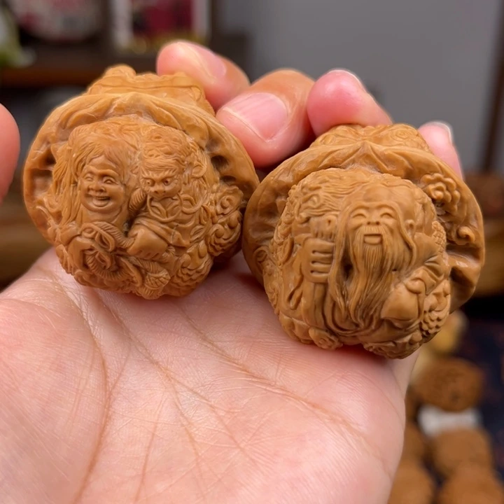 核桃把件财富一生