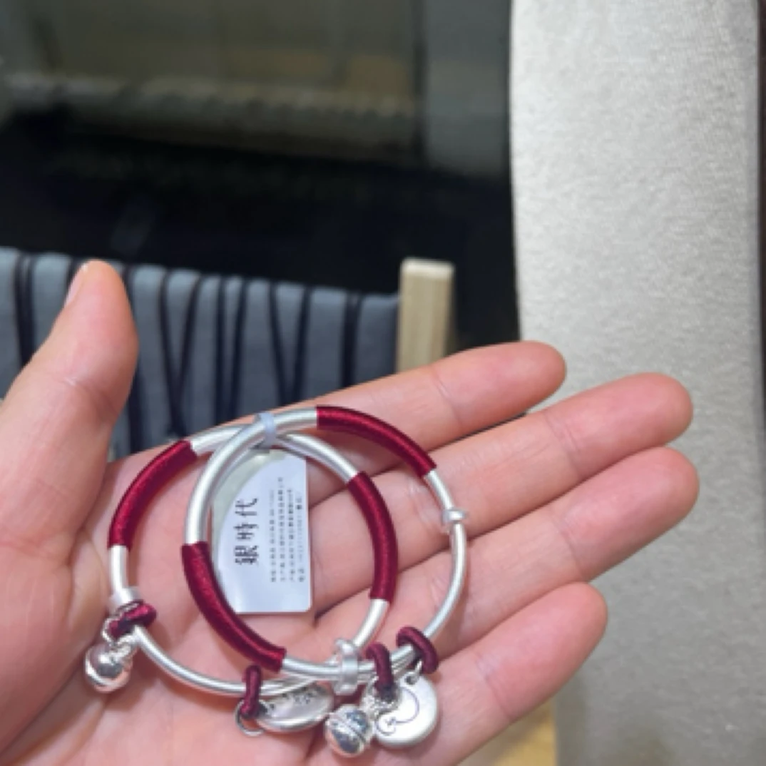 足银布艺手镯 【蛇宝宝古法手镯】足银郑州银时代代购437+40