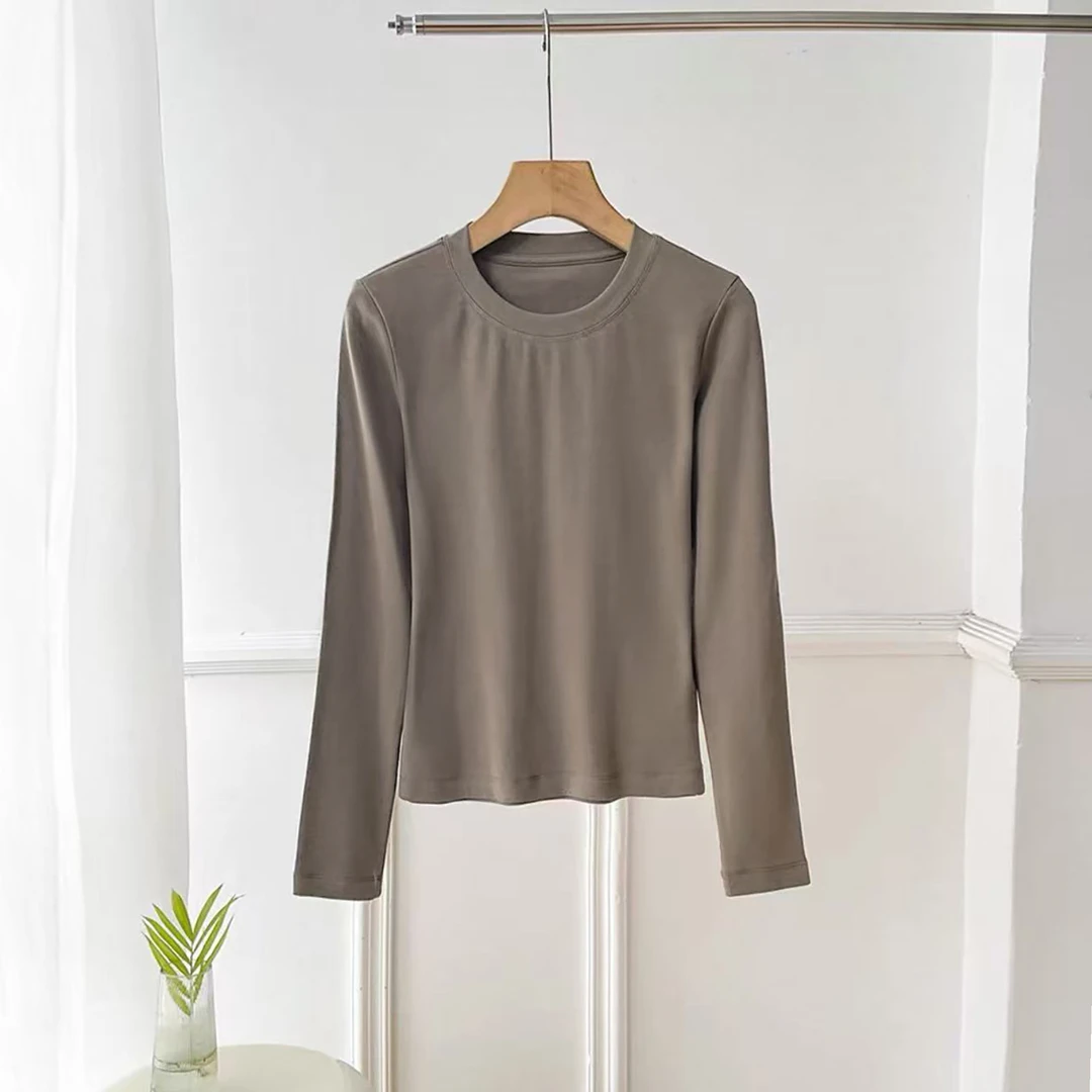 新品上新！女士圆领长袖高弹打底衫H96