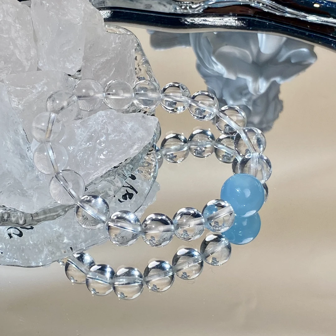 【露丝同款】白水晶+海蓝宝天然水晶 送家人送朋友多样化666