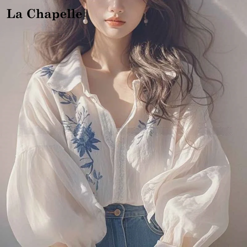 拉夏贝尔衬衫女装2025新款爆款洋气外穿轻奢设计感小众炸街高级感