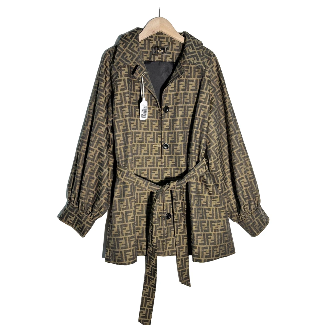 95新 FENDI/芬迪 短款老花风衣外套/fh1699