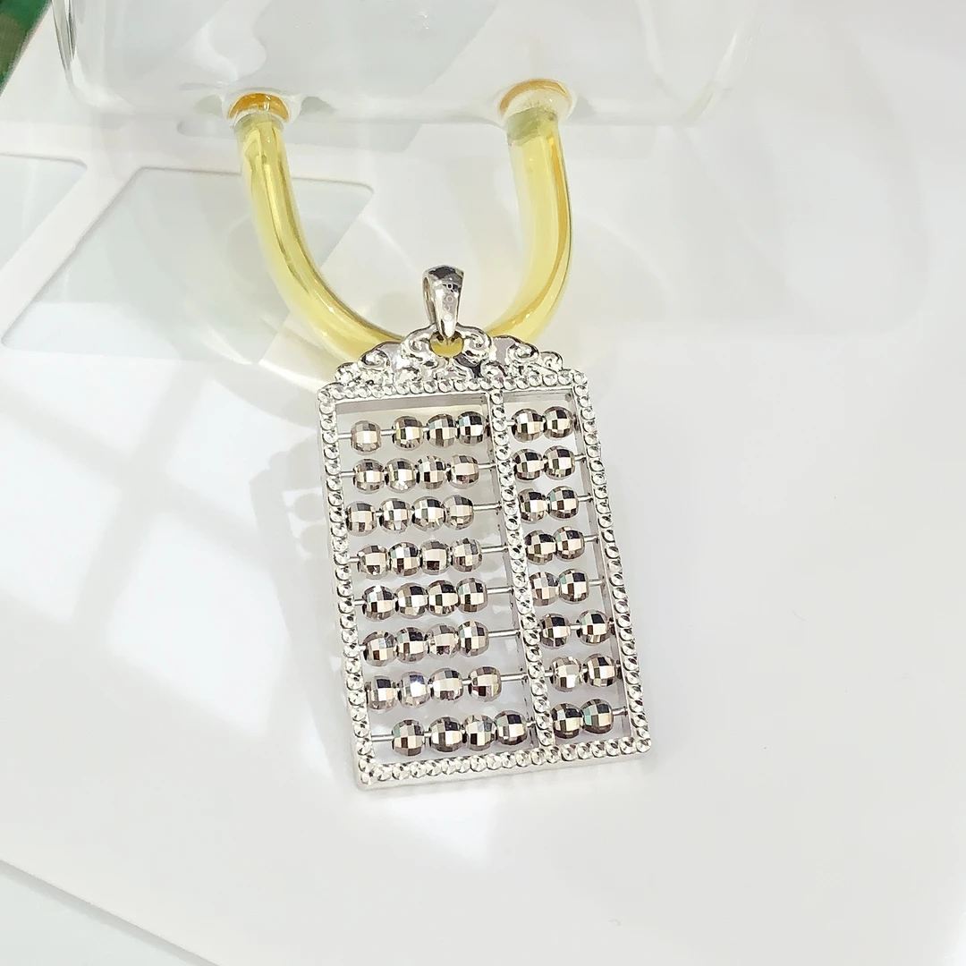 铂金950吊坠 时尚气质算盘吊坠 设计百搭挂坠 个性精致