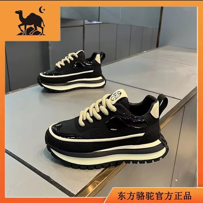 东方骆驼男鞋春季2025新款潮流时尚百搭厚底运动鞋男士休闲阿甘鞋