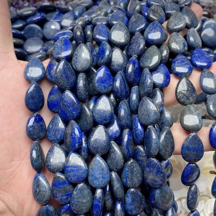 玛瑙/玉髓合金珠宝半成品一条13x18mm青金石水滴