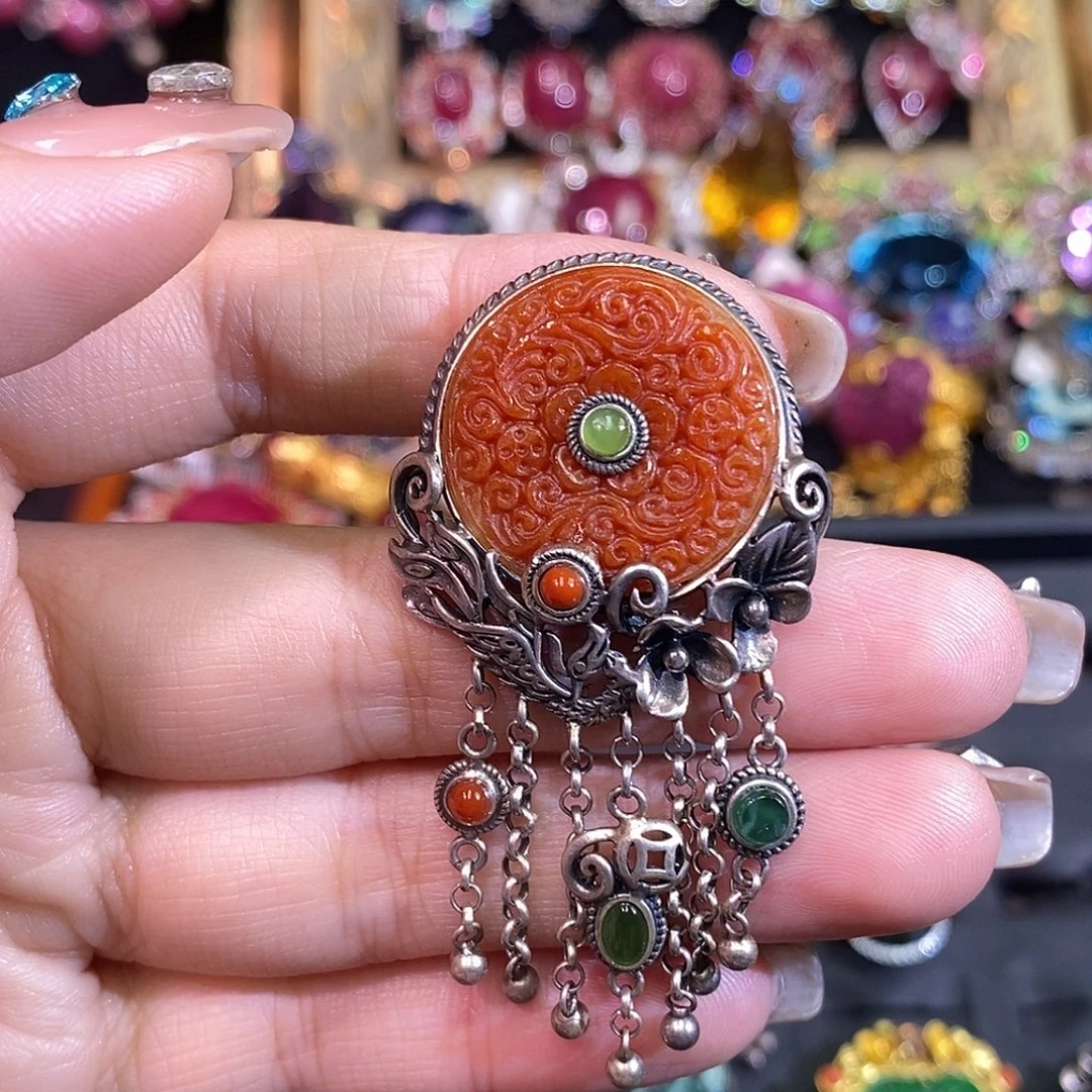 红宝石戒指银S925镶嵌