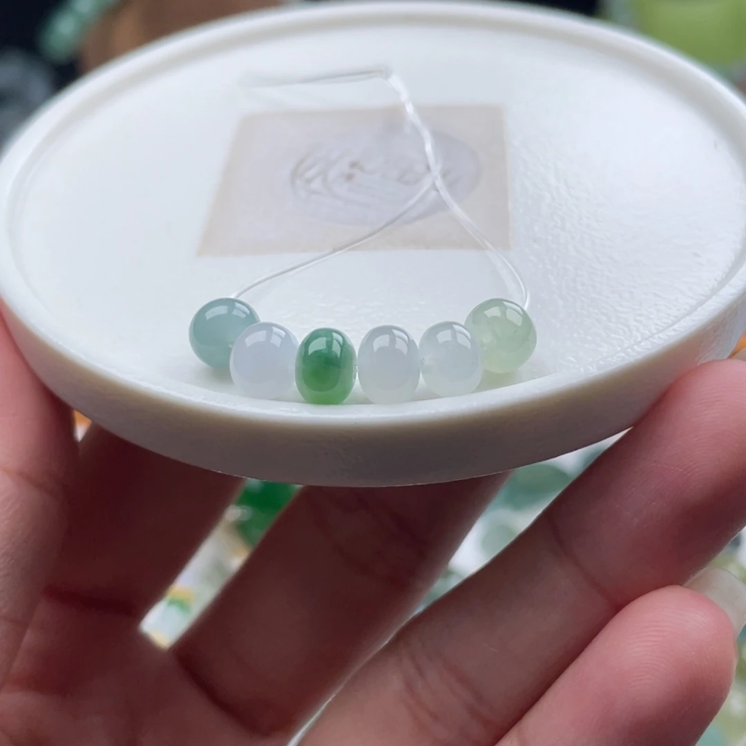 翡翠散珠天然缅甸翡翠a货一串6+