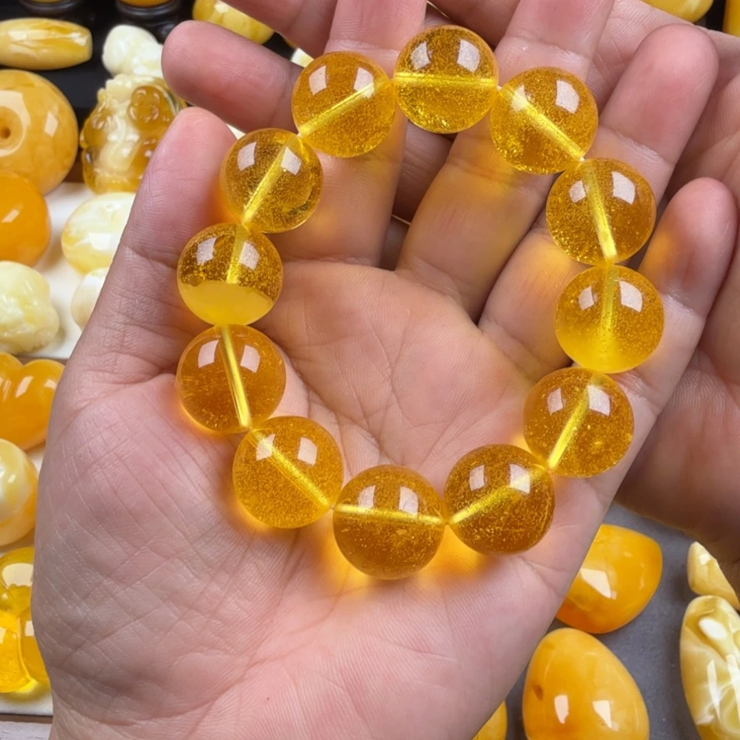 琥珀未镶嵌颈饰纯天然琥珀蜜蜡