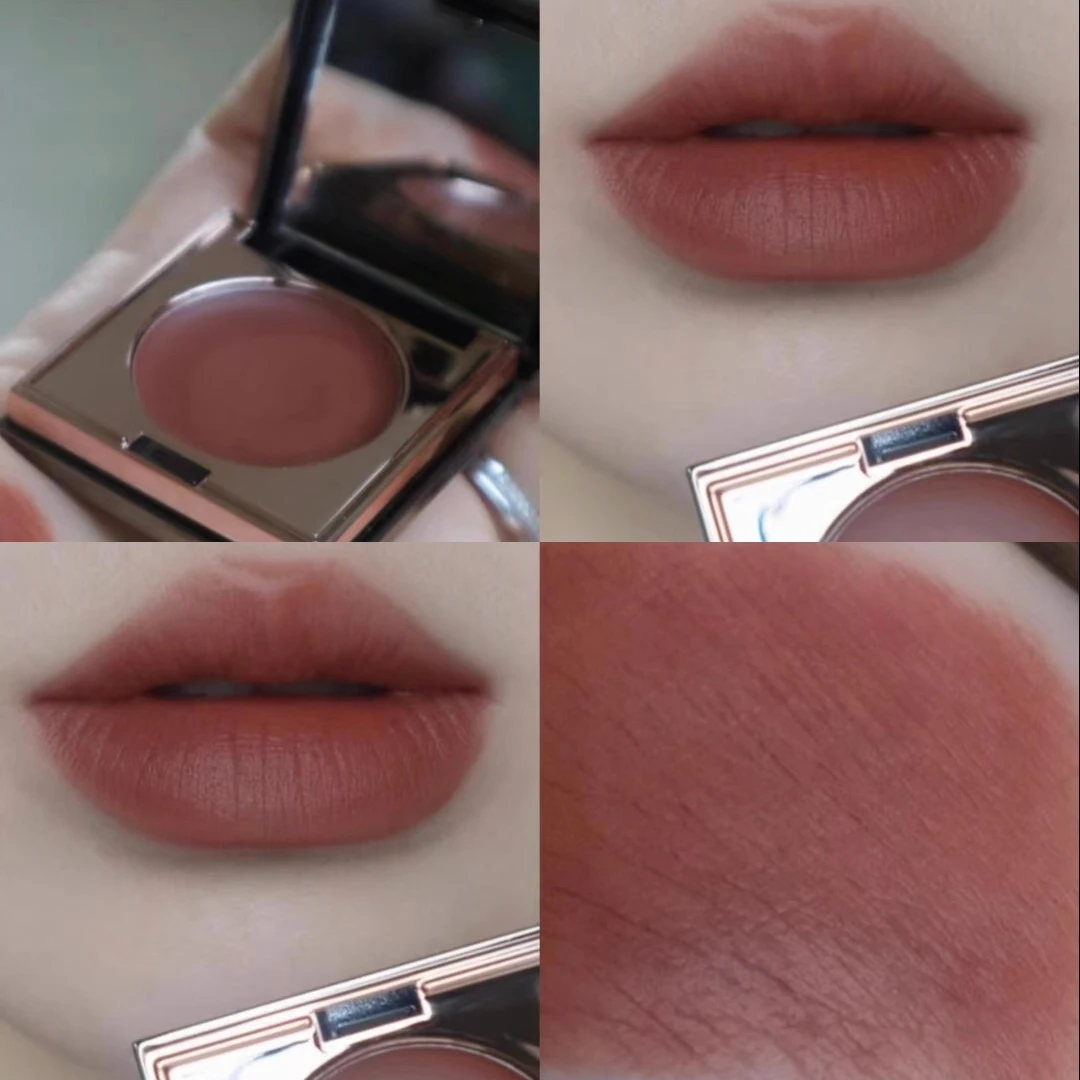 美拉德氛围感拉满！肉桂土棕色多用膏唇泥奶油咖啡棕色唇颊两用膏
