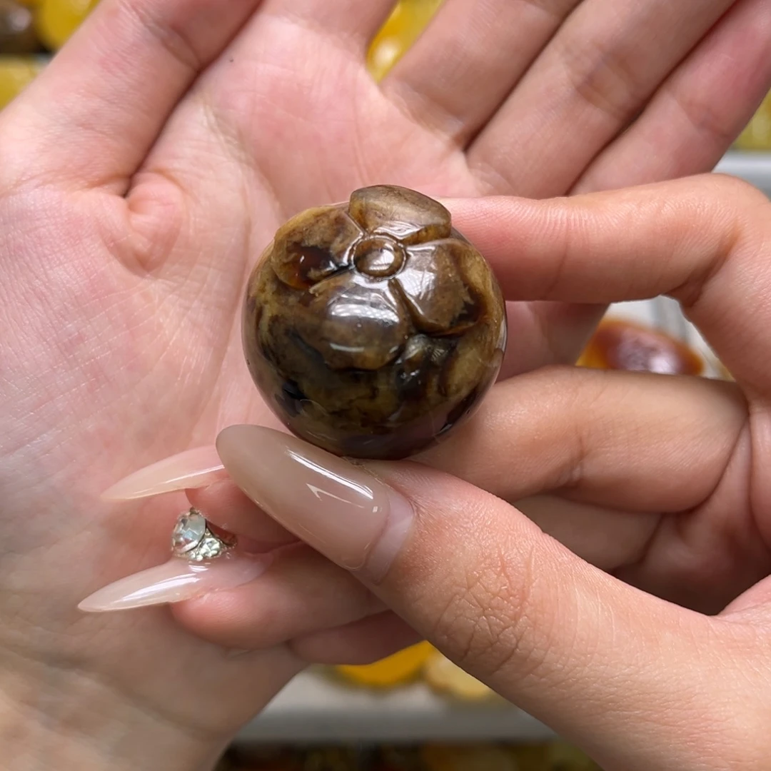 琥珀未镶嵌裸石天然琥珀根珀溶洞柿子