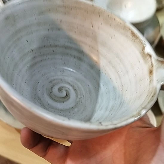 瓷片正品粗陶双耳碗一个