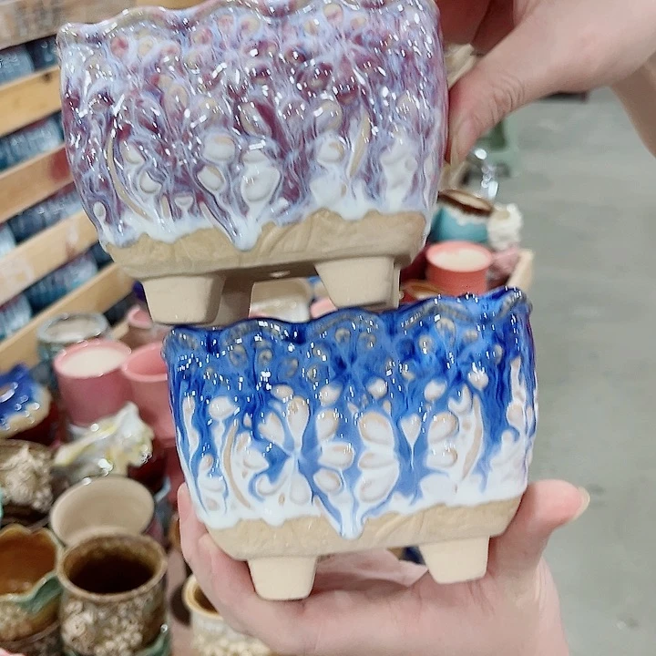 有孔.凑单10元陶瓷花盆发货！