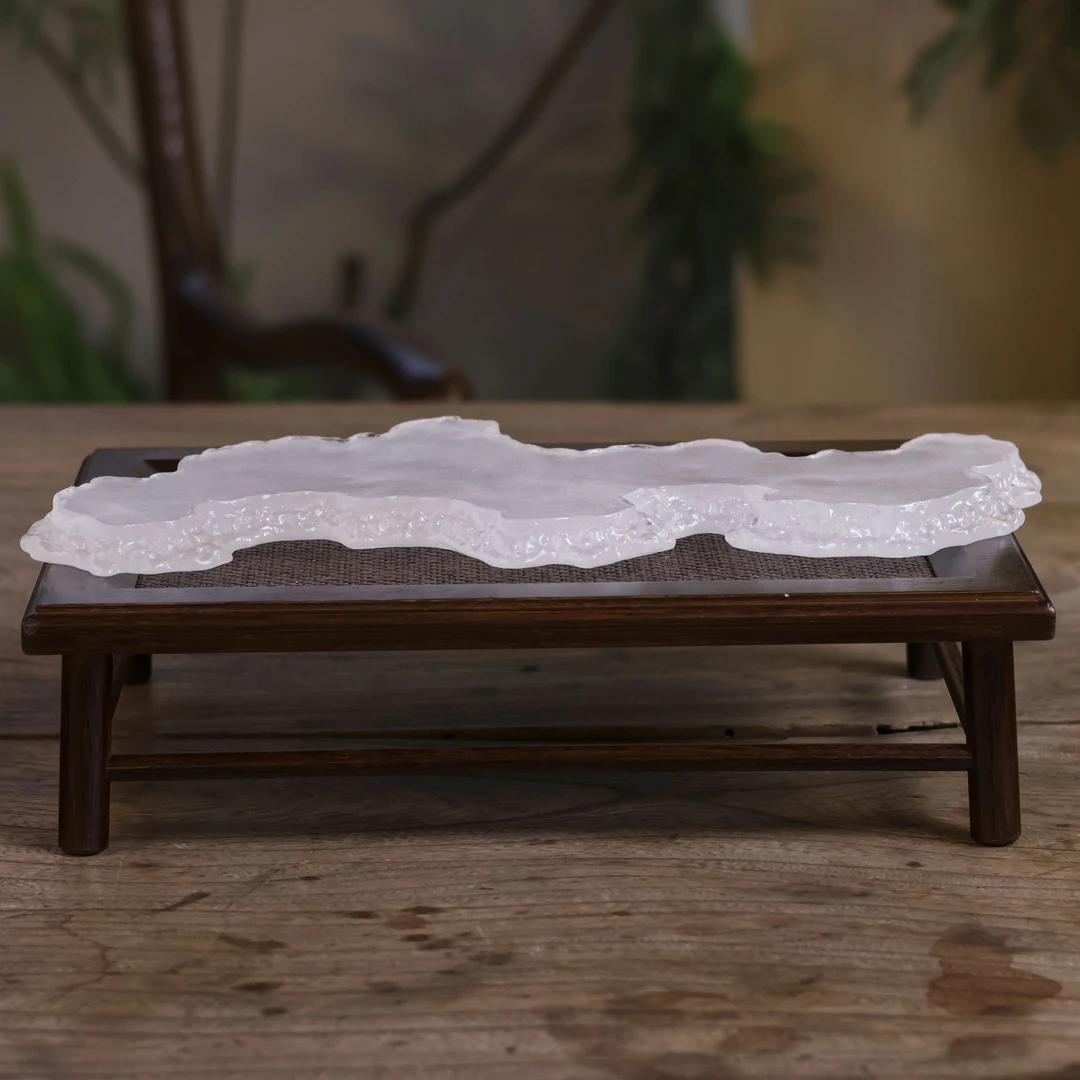 阿茶 冰白色树魂长壶承（琉璃S0226）