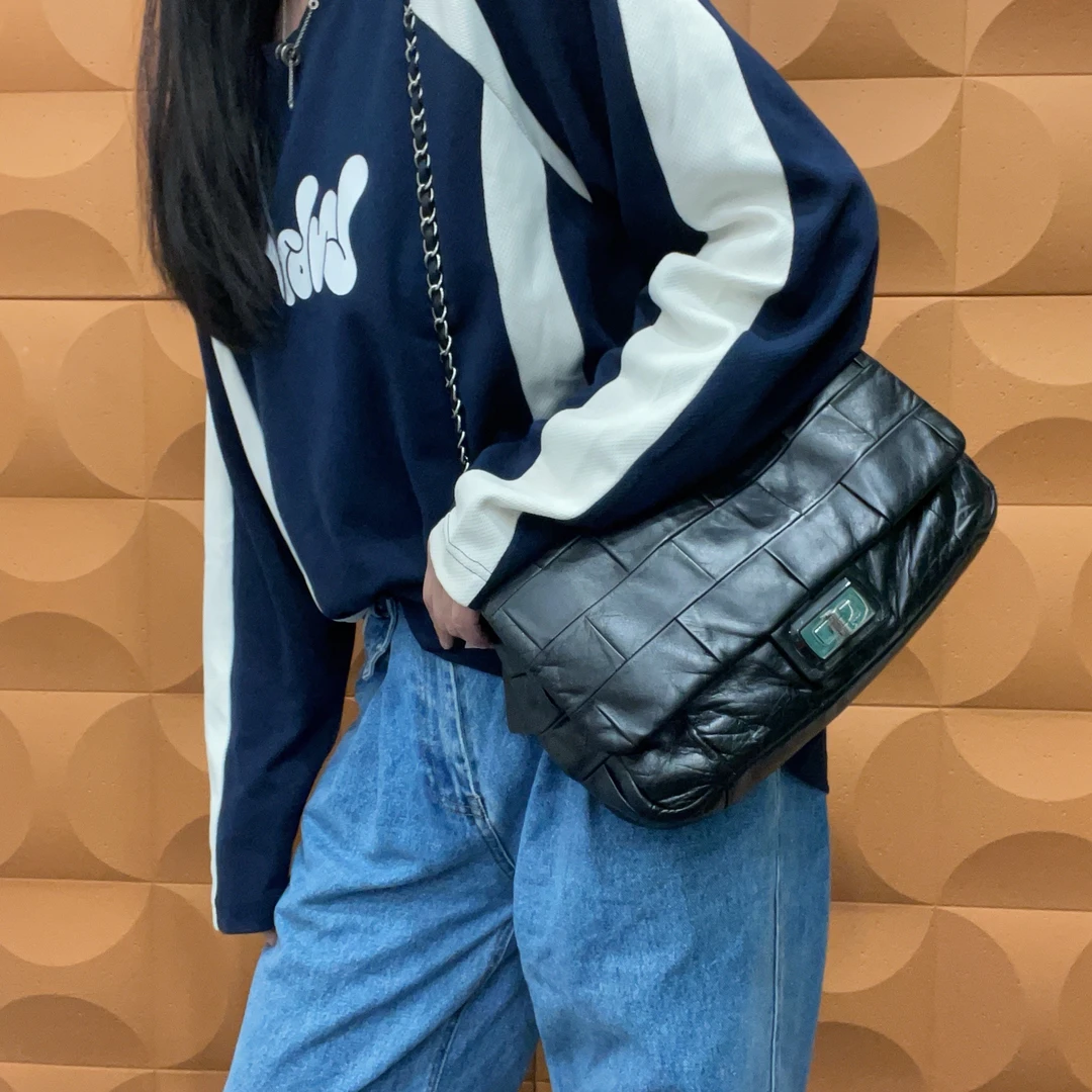 95新 Chanel/香奈儿 【KK】 89HP10 黑色2.55机场单肩包