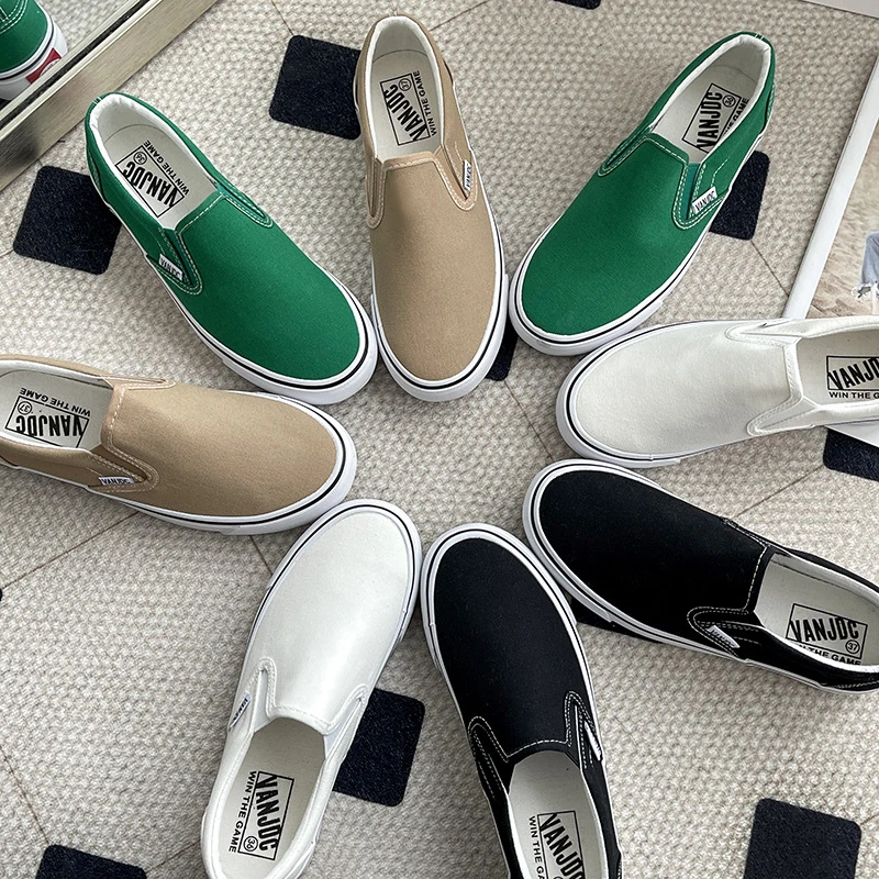 【男女码：35码-44码】帆布鞋女款2025夏季套脚一脚蹬懒人鞋学生板鞋