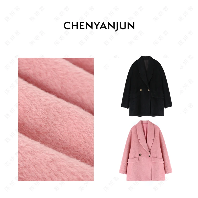 陈妍君【篙级粉色苏力羊驼毛短皮草大衣外套】CYJ01-WWO124-W563