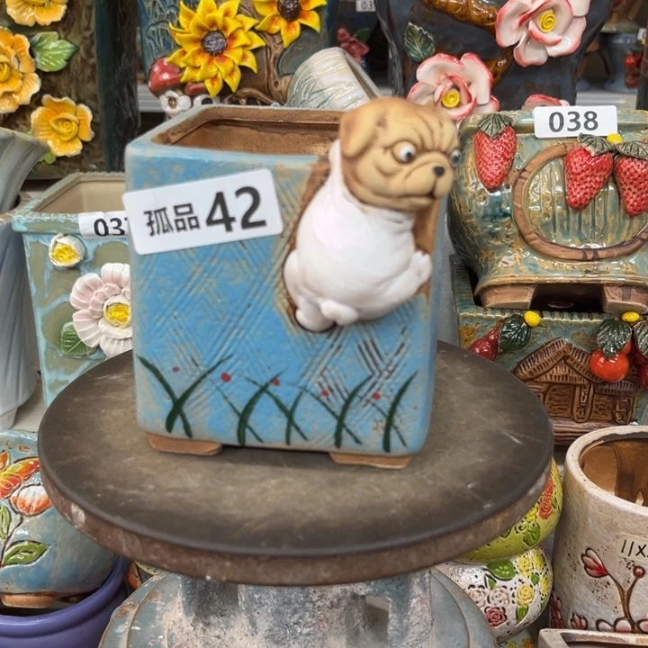 紫砂花盆粗陶材质多肉花盆