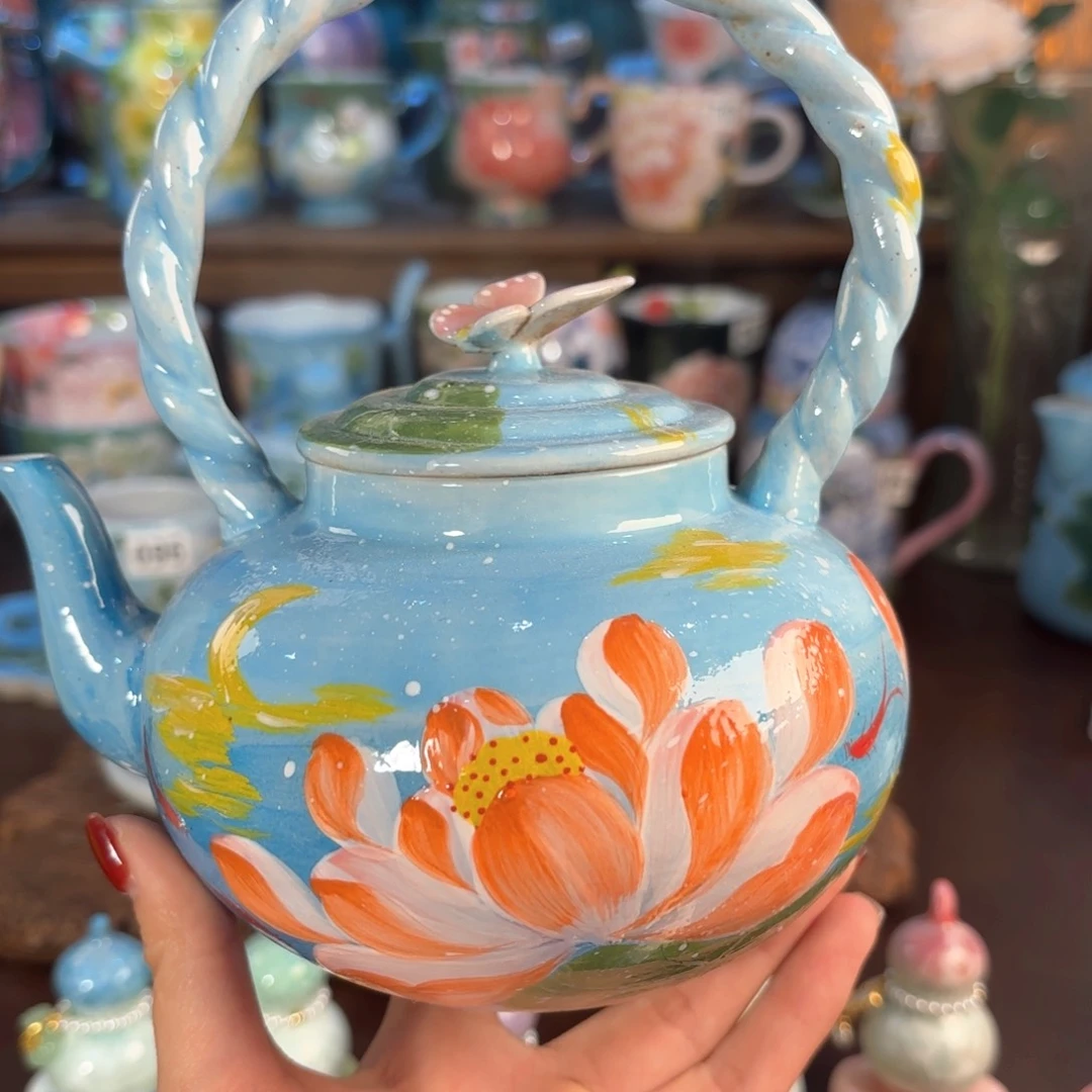 景德镇手绘高温釉下彩陶瓷茶具