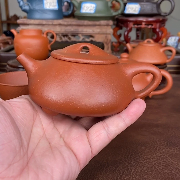 紫砂茶壶红降坡半手工景舟石瓢