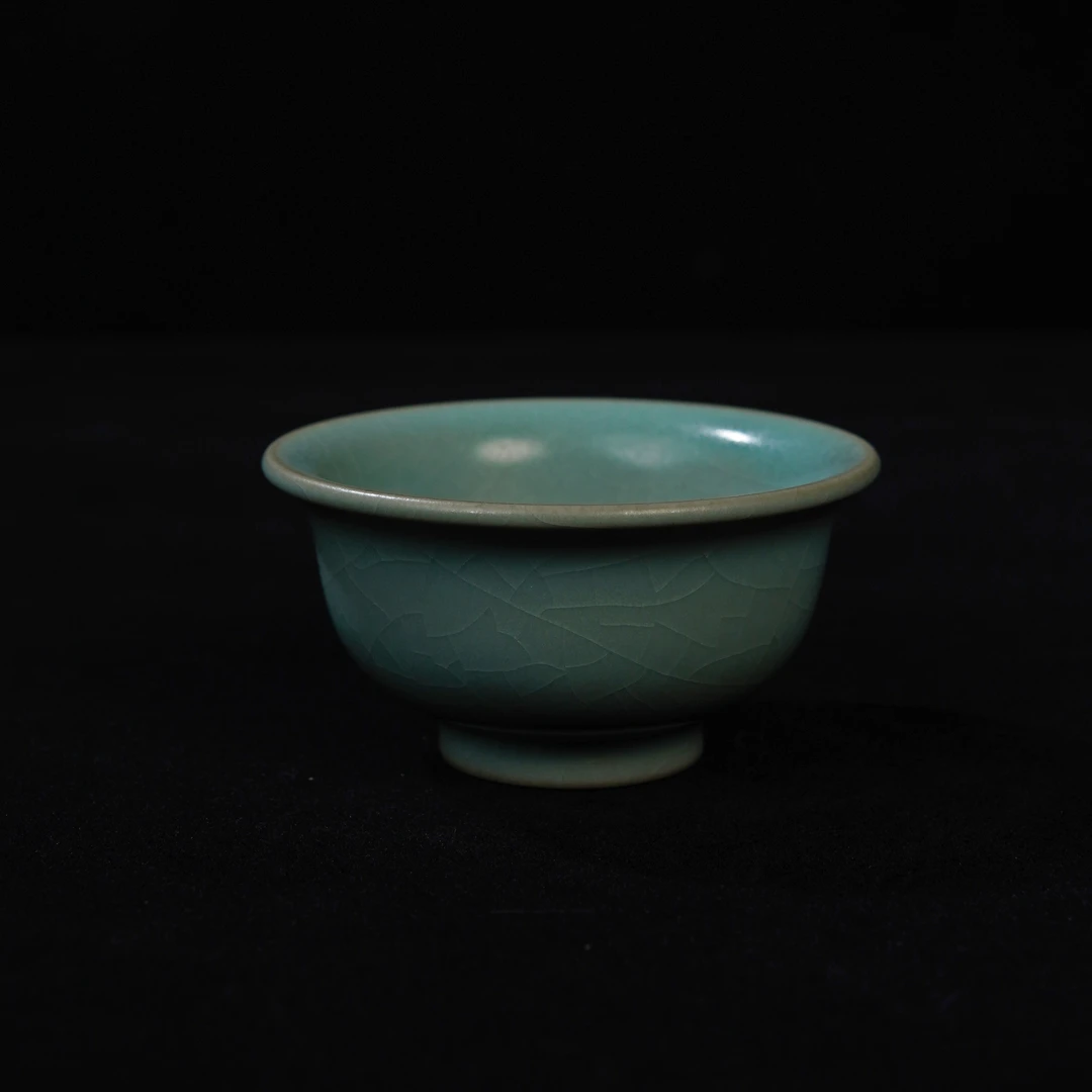 原产地原矿仿古釉清凉寺全手工压手杯汝瓷主人杯品茗杯