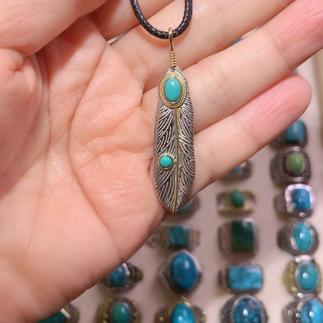 绿松石银S925镶嵌颈饰