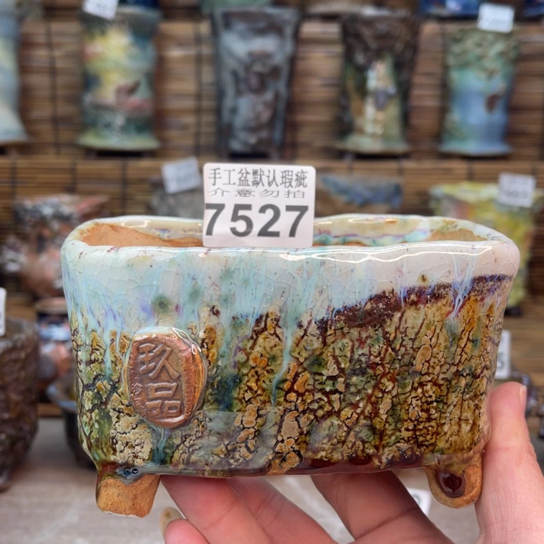 手工花盆默认瑕疵完美者勿拍