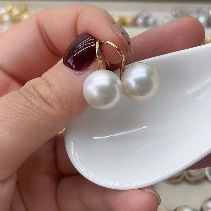 银S925镶嵌淡水珍珠耳饰