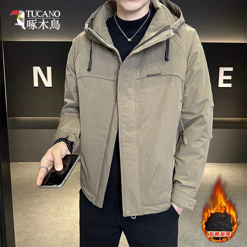 TUCANO/啄木鳥工装加棉加厚连帽夹克男士冲锋衣保暖外套上衣1116