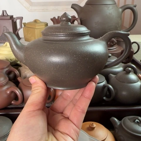 紫砂茶壶梨皮天青300c c