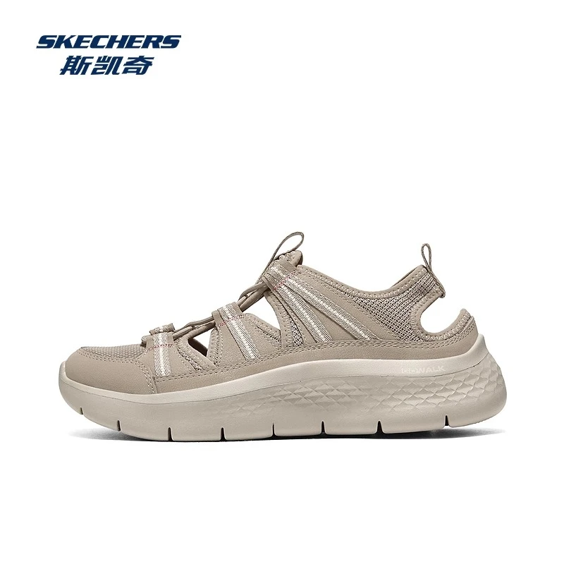 斯凯奇官方户外女鞋简约休闲轻盈百搭凉拖舒适透气包头凉鞋141477