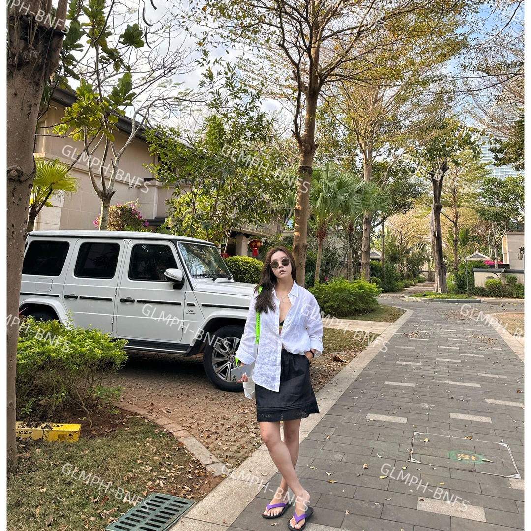 GLMPH-BNFS【秀款衬衫】亚麻薄款翻领衬衫气质休闲百搭上衣-760