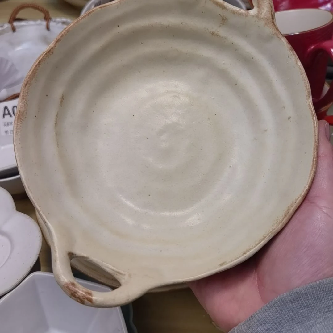 瓷片微瑕粗陶双耳两个一组